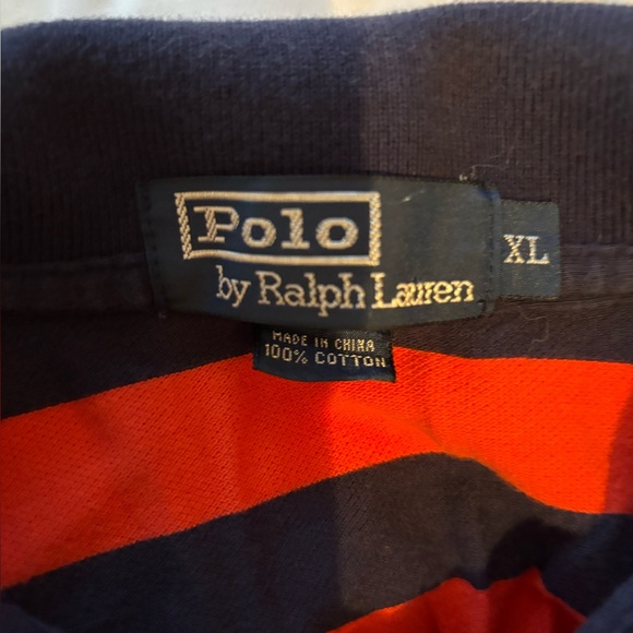Polo by Ralph Lauren Mens XL Orange and Blue Polo Collared Shirt - Picture 2 of 7